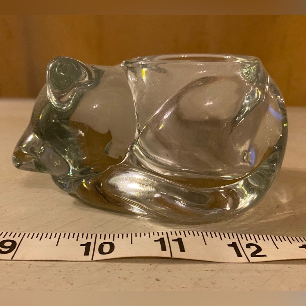 PERFECT Iridescent Glass Cat And 2 Glass Candle Holders Mo Chips Cracks or Flaws - Picture 6 of 10